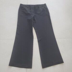 Norma Kamali Black Belt Loop Wide Leg High Rise Polyester & Spandex Pants   14